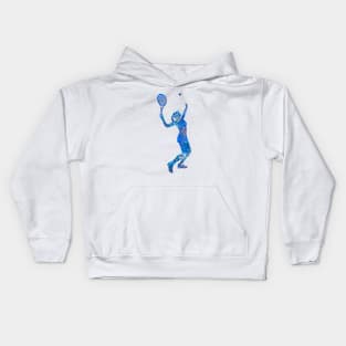 Tennis player girl blue art Kids Hoodie